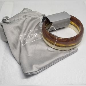 Laura Brown Cream Resin Bangle Bracelet NWT